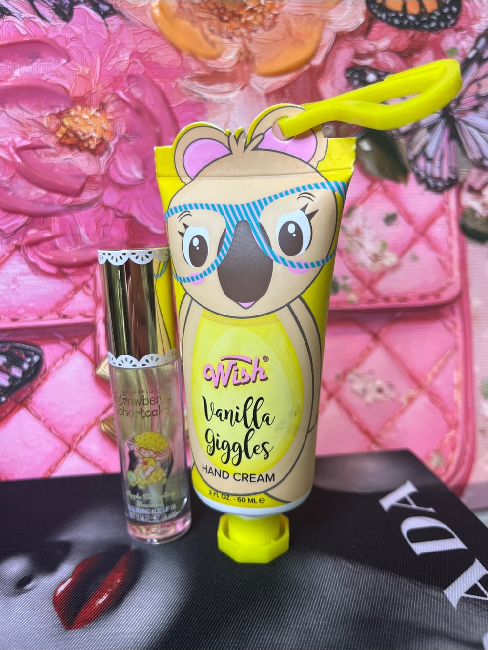 Wish Vanilla Giggles Hand Cream - with strawberry shortcake lippie
